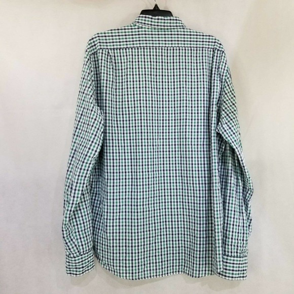 J. Crew Mens XL Green White Blue Regular Slim Fit Casual Shirt Check Button Down - Picture 7 of 11